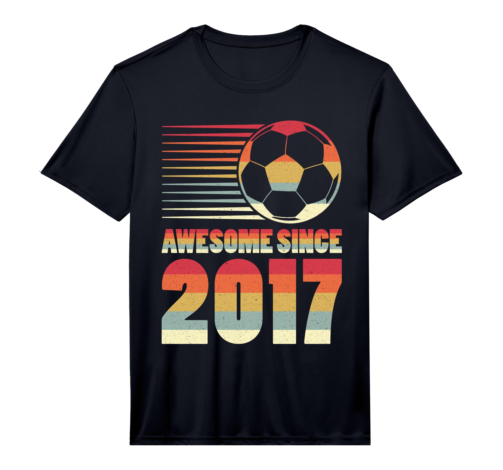 Awesome Since 2017 Soccer 9Th Birthday T-Shirt - Aesthetic Graphic Unisex