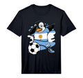 Dabbing Penguin Argentina Soccer T-Shirt - Casual Everyday Wear Unisex