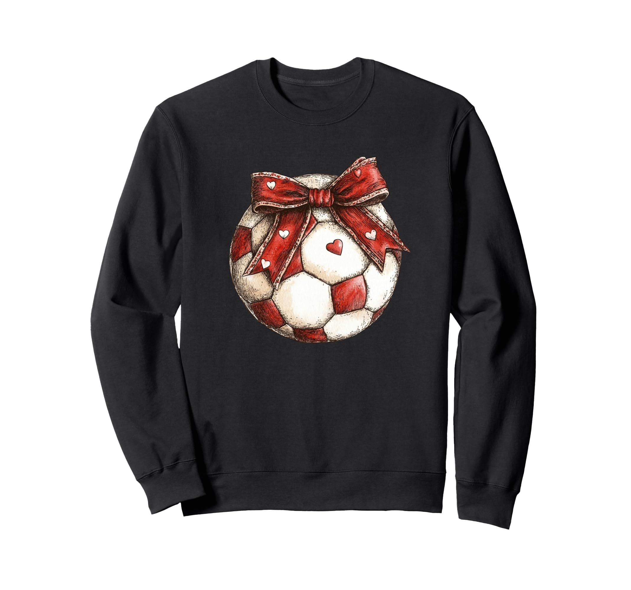 Soccer Ball Coquette Bow Sweatshirt - Aesthetic Graphic Men Women