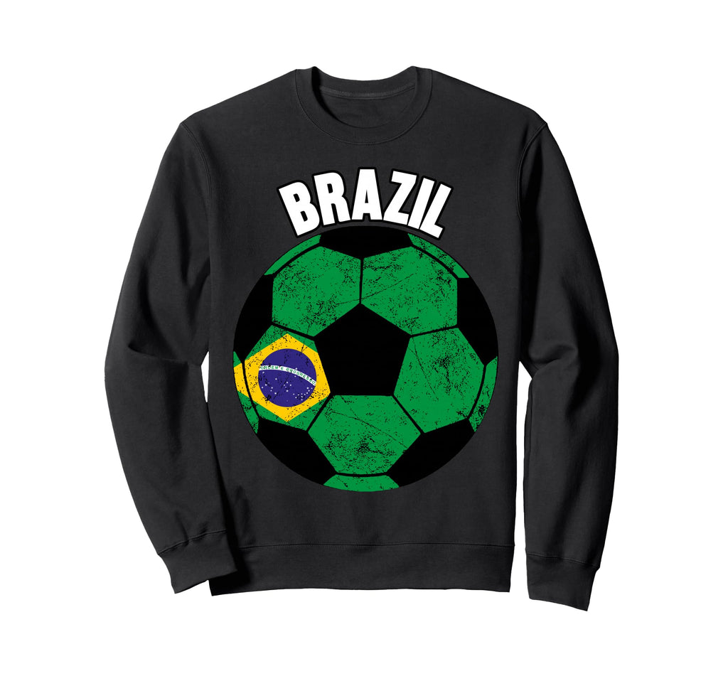 Brazil Football Fan Soccer Game Sweatshirt - Fun Novelty Design for Adults