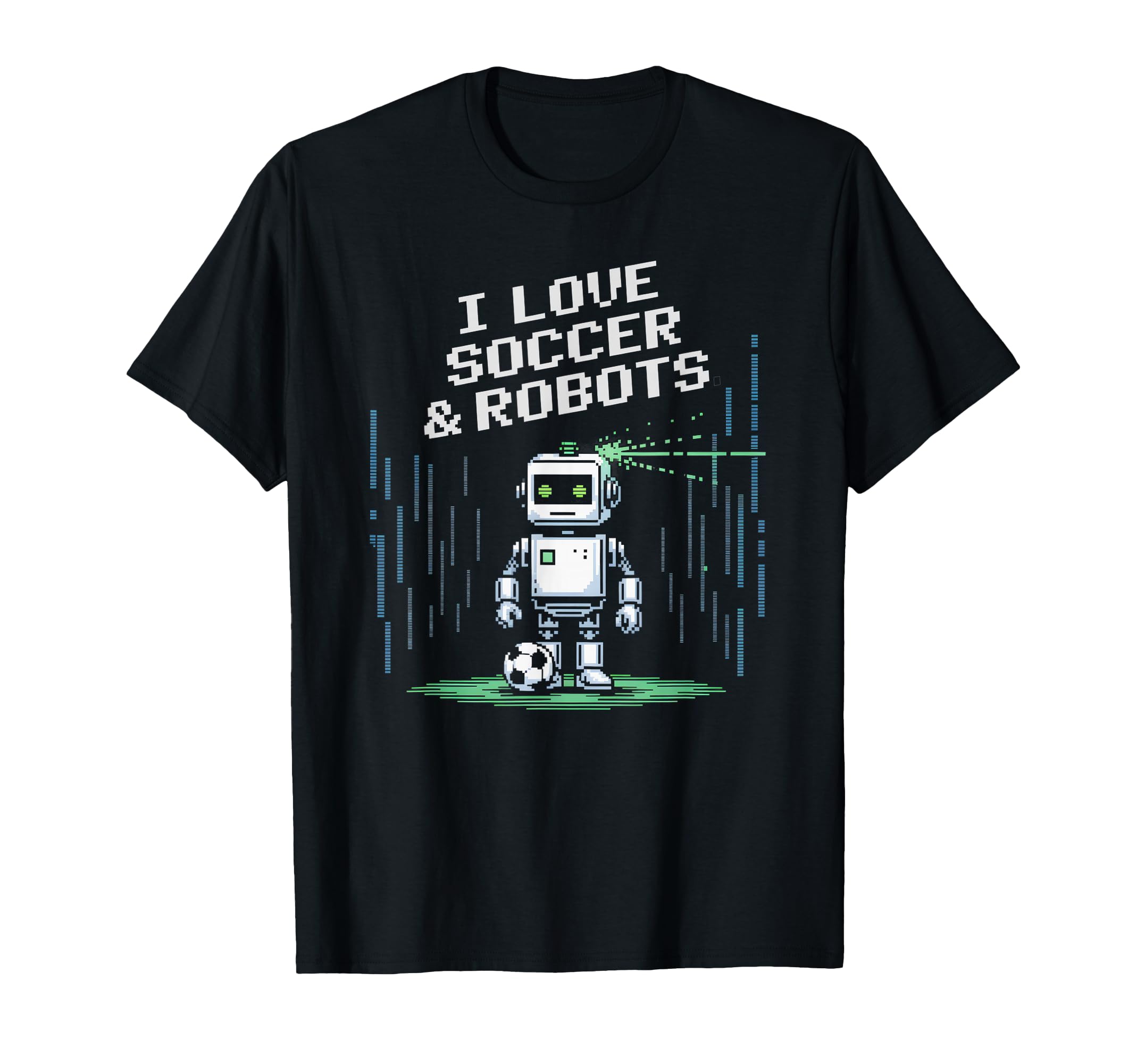 Kawaii I Love Soccer Robots Just T-Shirt - Fun Novelty Design Men Women