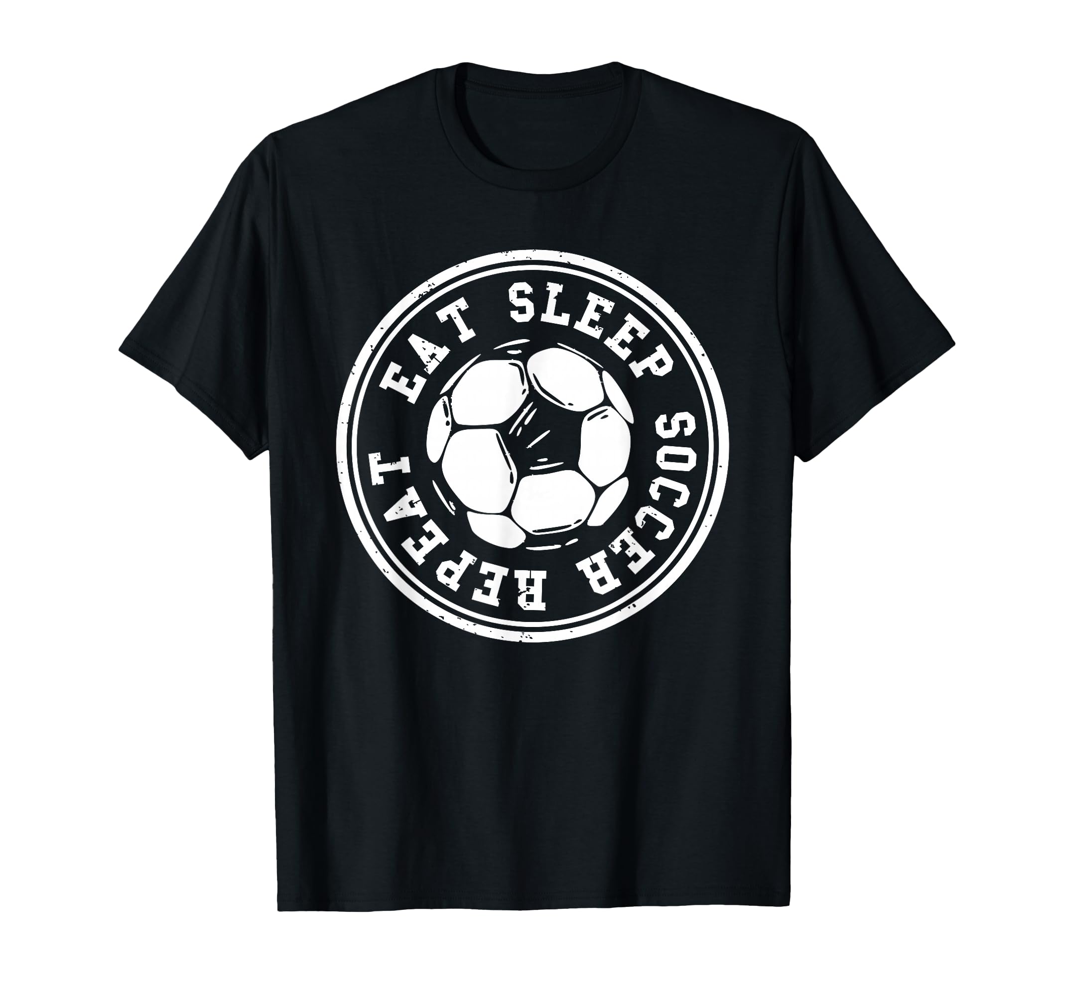 Eat Sleep Soccer Repeat Soccer Sports T-Shirt - Novelty Apparel for Adults