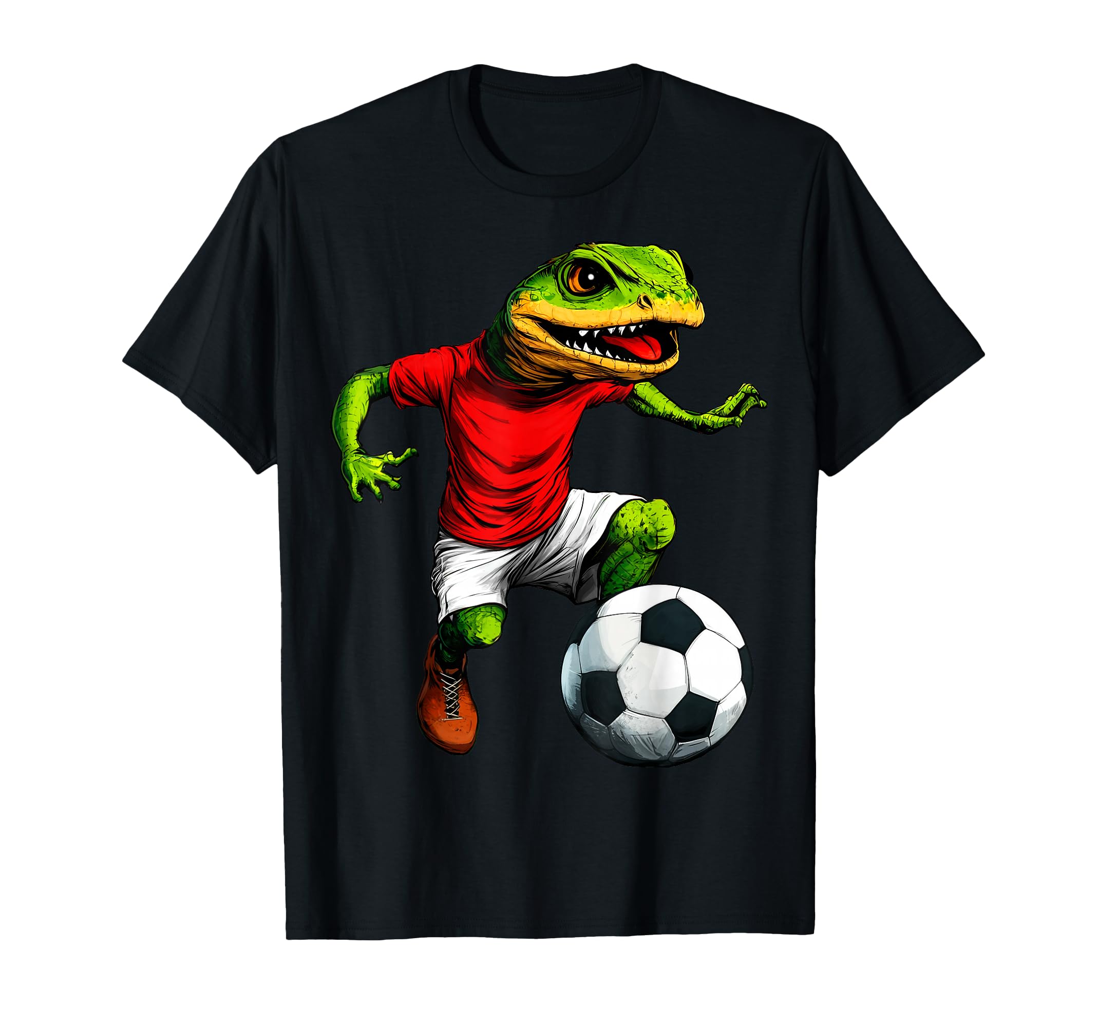 Lizard Football Footballer Lizard T-Shirt - Fun Novelty Design for Adults