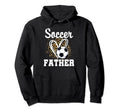 Soccer Father Leopard Heart Matching Hoodie - Fun Novelty Design Men Women