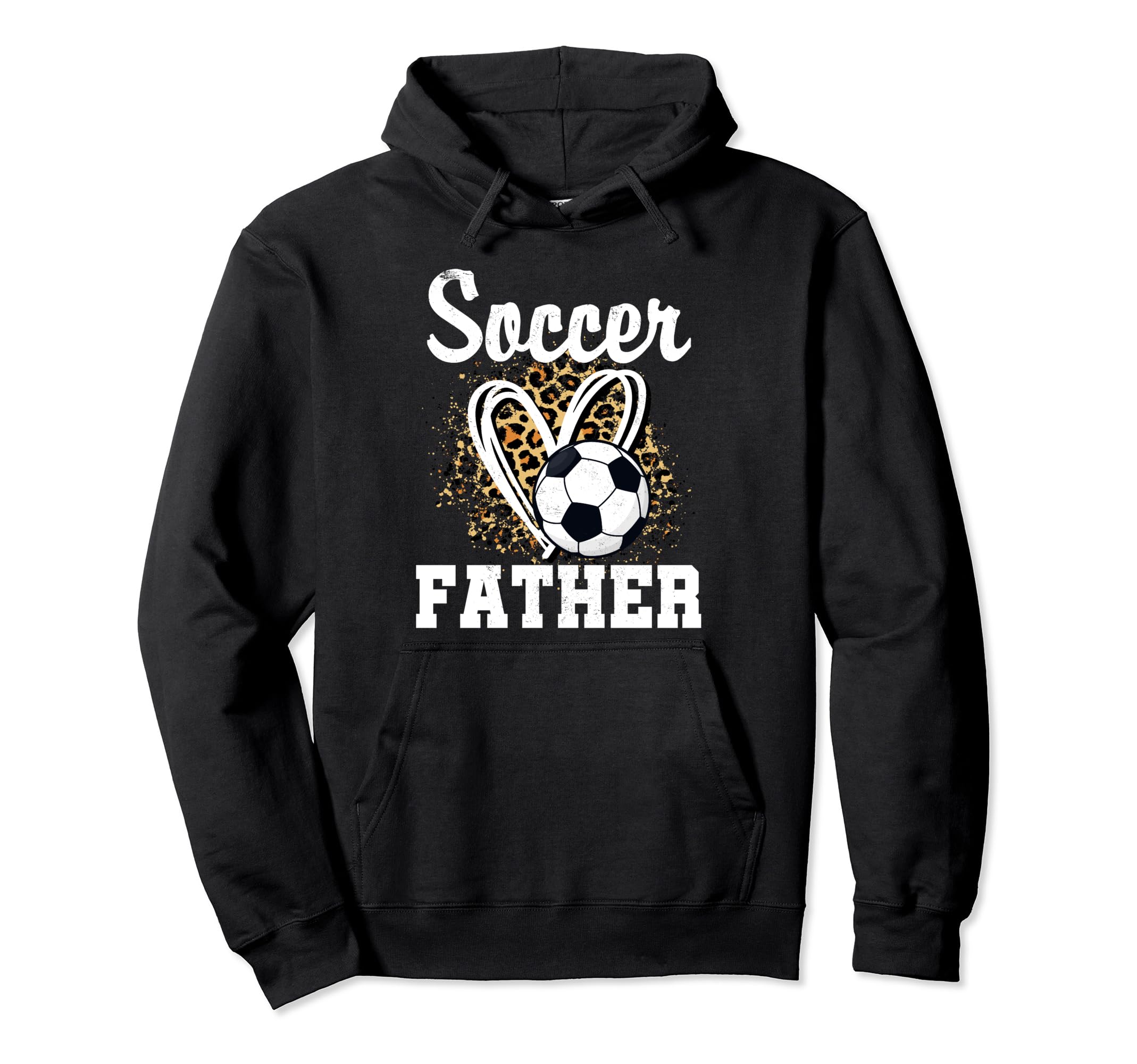 Soccer Father Leopard Heart Matching Hoodie - Aesthetic Graphic Unisex