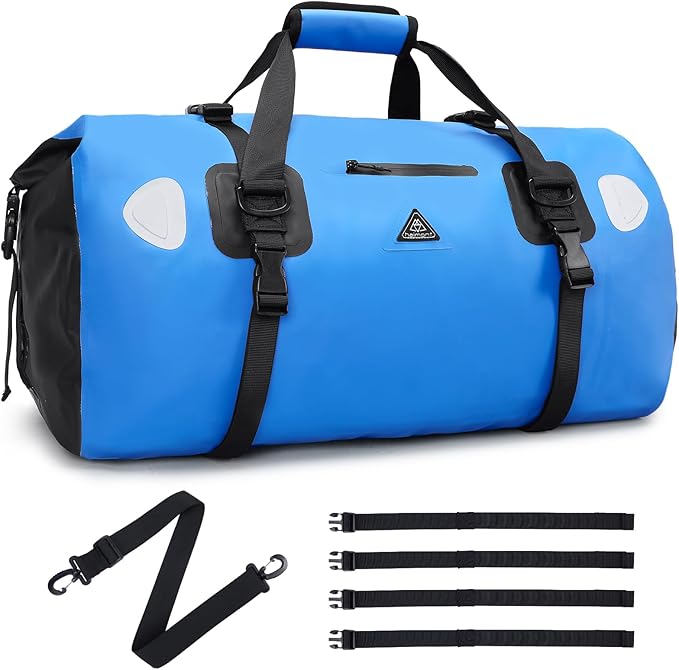 Haimont Waterproof Duffel Bag Roll-top Dry Duffel Bag with Quick-fixed Straps for Motorcycling, Rafting, Boating, SUP, Kayaking, Travel, 50L/70L