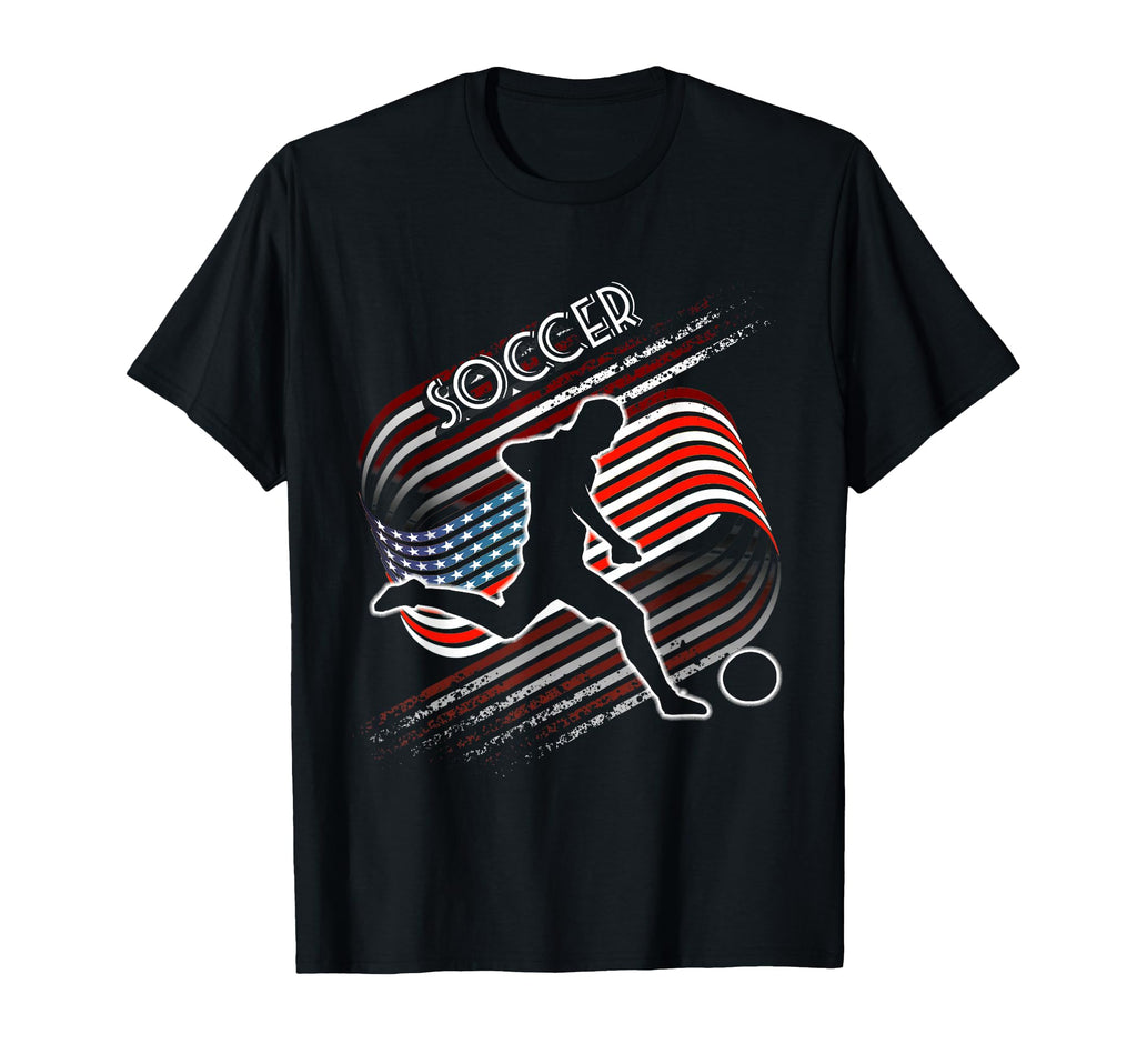 American Flag Soccer Equipment Player T-Shirt - Graphic Print Unisex