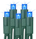 Brizled Blue Christmas Lights, 33ft 100 LED 5MM Wide Angle Christmas Tree Lights, 120V UL Certified Mini String Light Connectable Outdoor Waterproof Blue Light for Xmas Room Party Decor, Green Wire