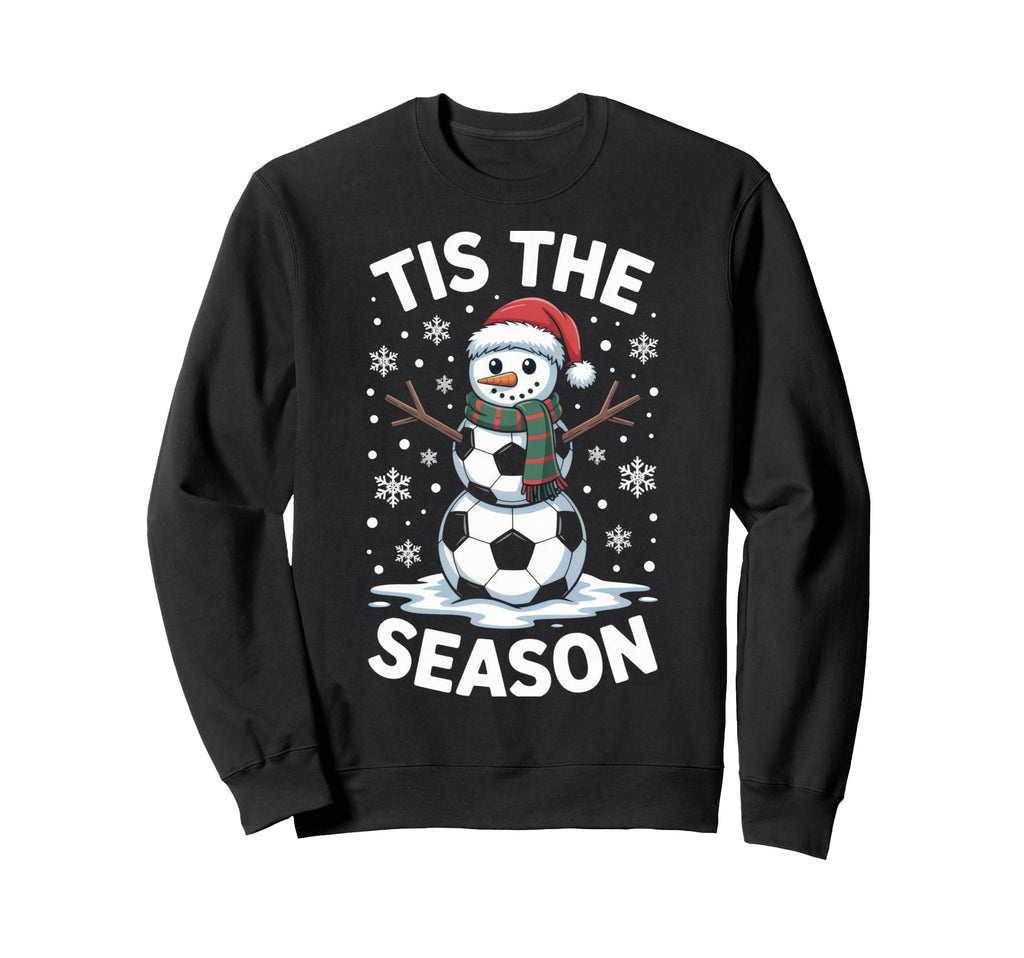 Tis Season Snowman Soccer Player Fun Sweatshirt - Minimalist Print Unisex