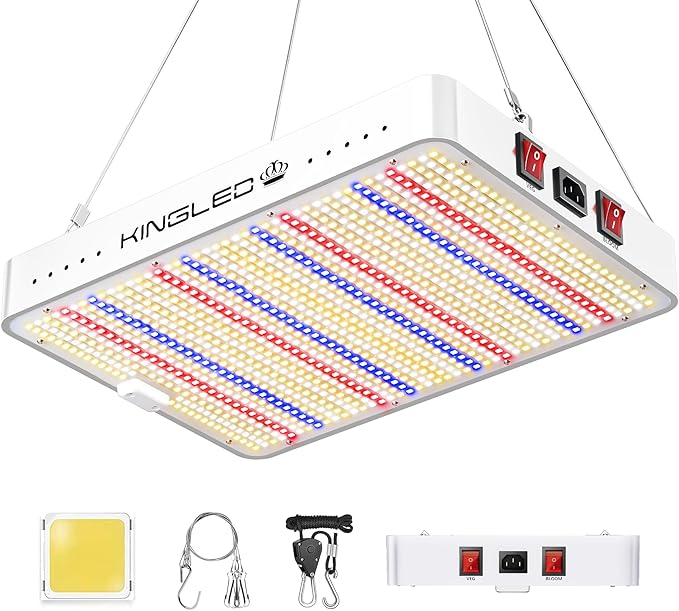 KingLED Grow Lights, KP2000 Full Spectrum Grow Lamp for Indoor Plant, Veg Bloom Dual Mode, 3x3 Coverage, Plant Light for Seedlings Blossom Fruiting, Idea for Home Growing Tent Hydroponic Greenhouse