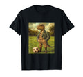 Funny T Rex Dinosaur Playing Soccer T-Shirt - Graphic Print for Adults
