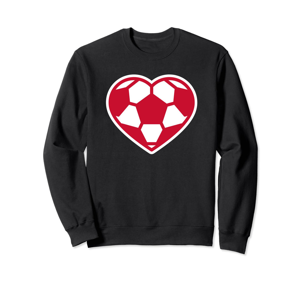 Red And White Soccer Heart Sweatshirt - Streetwear Style Men Women