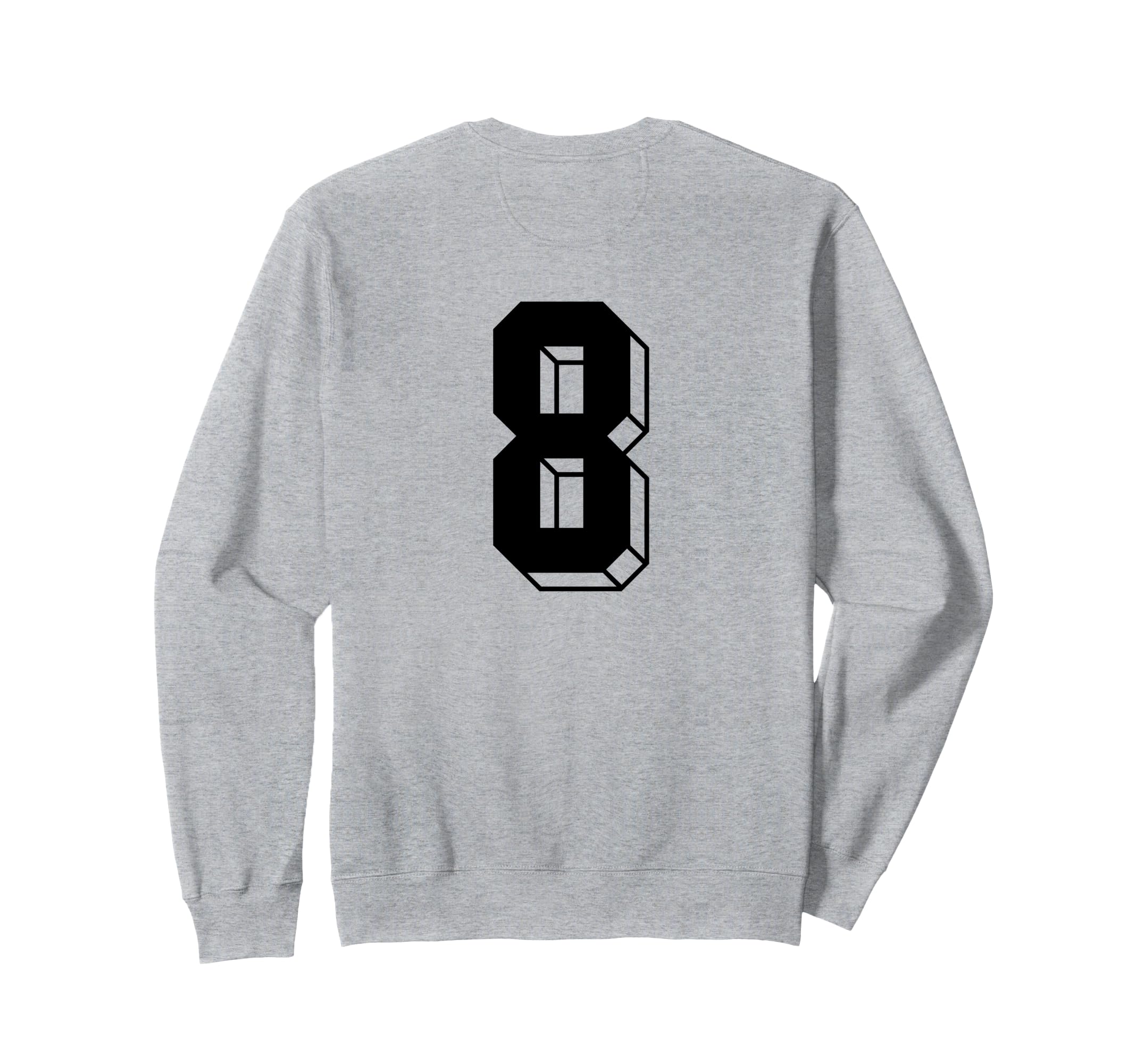 Number 8 Backside 80S 90S Team Jersey Sweatshirt - Novelty Apparel Unisex