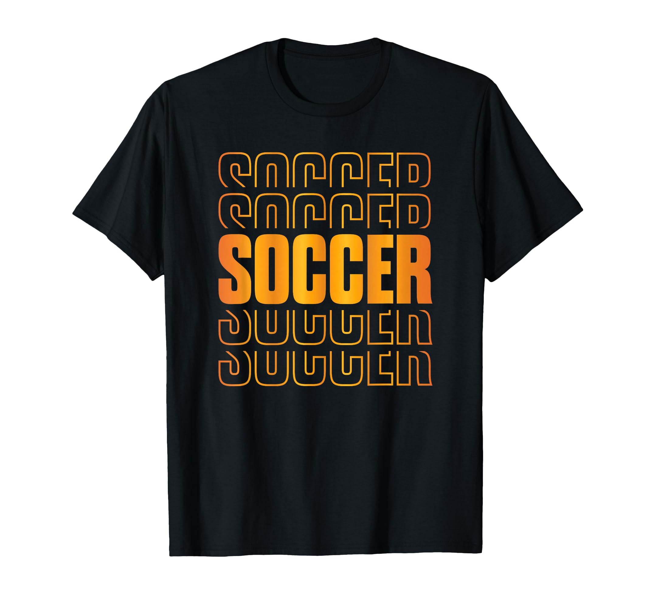 Gold Soccer Text Typography Sport T-Shirt - Minimalist Print Unisex
