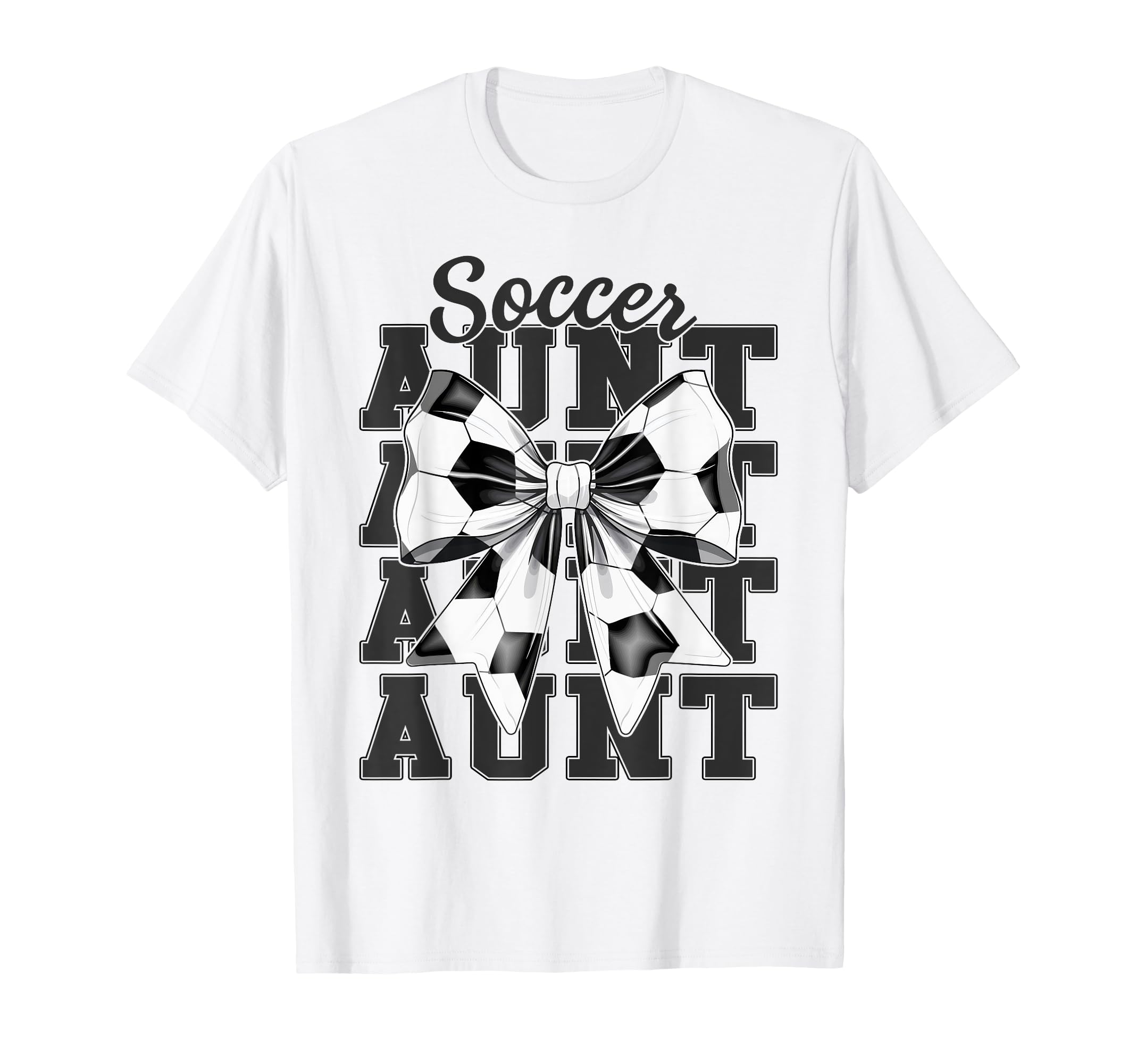 Soccer Aunt Auntie Coquette Bow Nephew T-Shirt - Unique Graphic Men Women