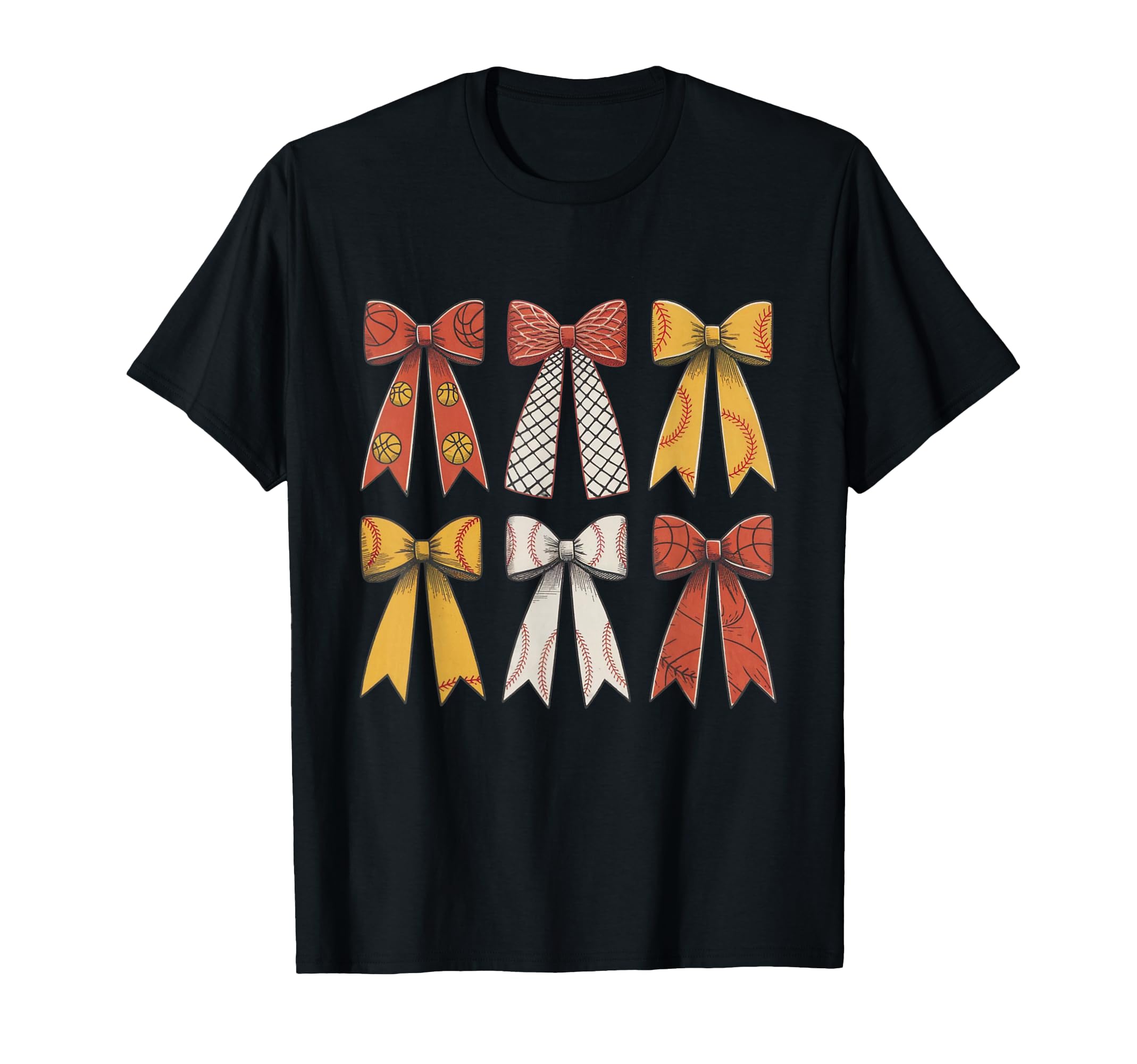Baseball Coquette Basketball Bow T-Shirt - Fun Novelty Design Unisex