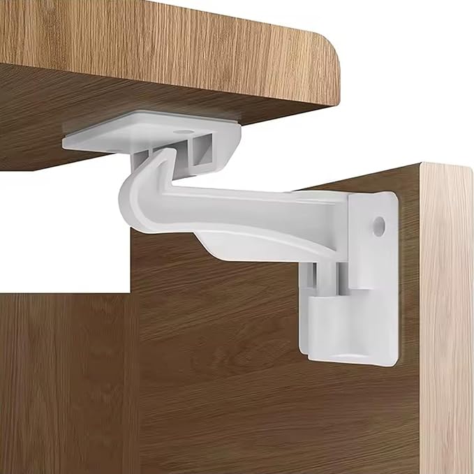 6 Pack Upgraded Invisible Baby Proofing Cabinet Latch Locks - Buumook Children Proof Cupboard Drawers Latches - Adhesive Easy Installation