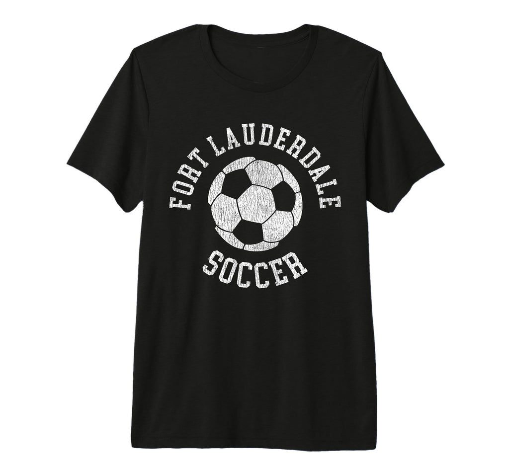 Fort Lauderdale Soccer Distressed T-Shirt - Fun Novelty Design for Adults