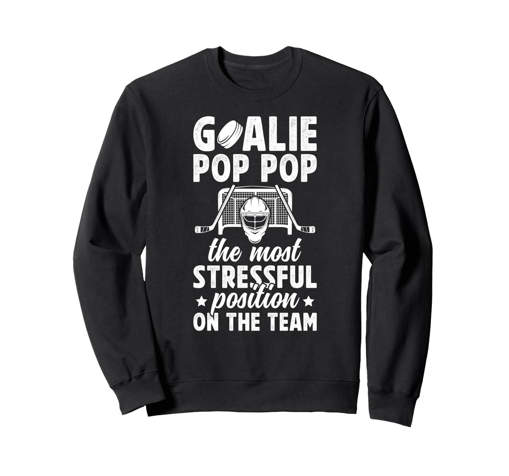 Funny Hockey Goalie Pop Pop Ice Sweatshirt - Aesthetic Graphic for Adults