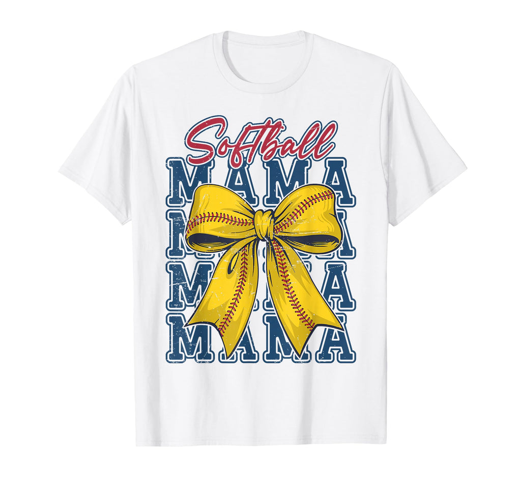 Softball Coquette Bow Softball Mom T-Shirt - Streetwear Style Men Women