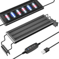 FEDOUR USB Mini Aquarium LED Light, Full Spectrum Aquarium Light with Extendable Brackets, Adjustable Aquarium Plant Light with External Controller, for Freshwater Tank (8-13in)