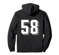 Number 58 Backside 80S 90S Team Jersey Hoodie - Unique Graphic Men Women