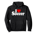 I Love Heart Soccer Football Sports Hoodie - Minimalist Print Unisex