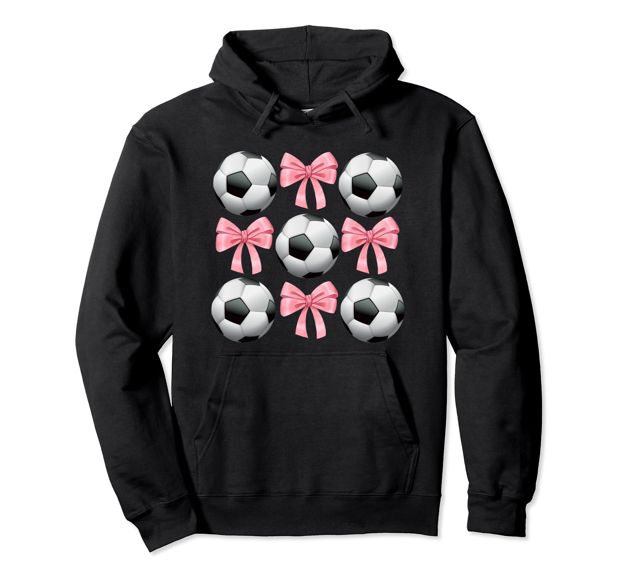 Soccer And Bows Coquette Soccer Mom Hoodie - Trendy Graphic for Adults
