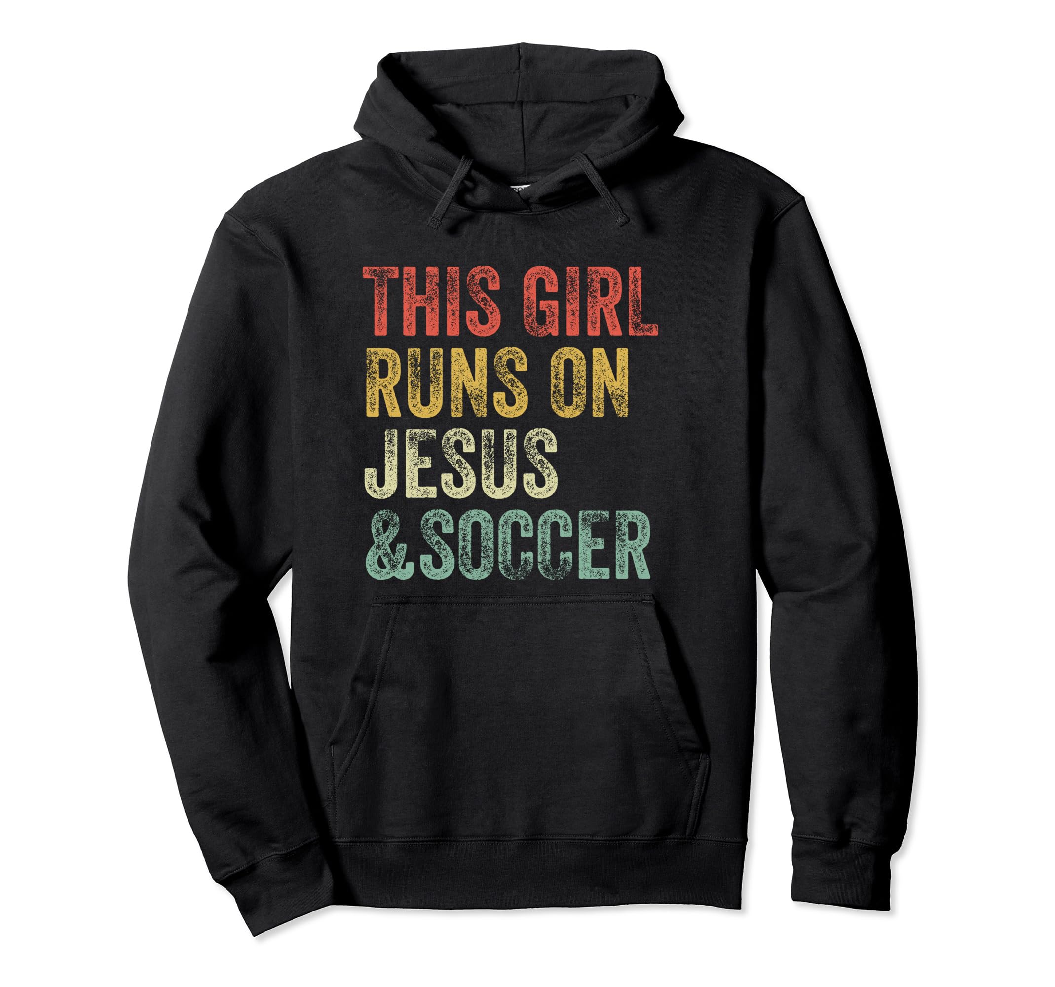 This Runs Jesus And Soccer Christian Hoodie - Novelty Apparel Unisex