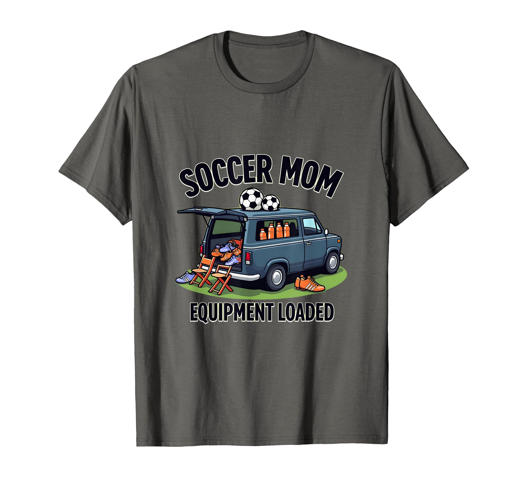 Soccer Mom Equipment Loaded T-Shirt - Unique Graphic for Adults