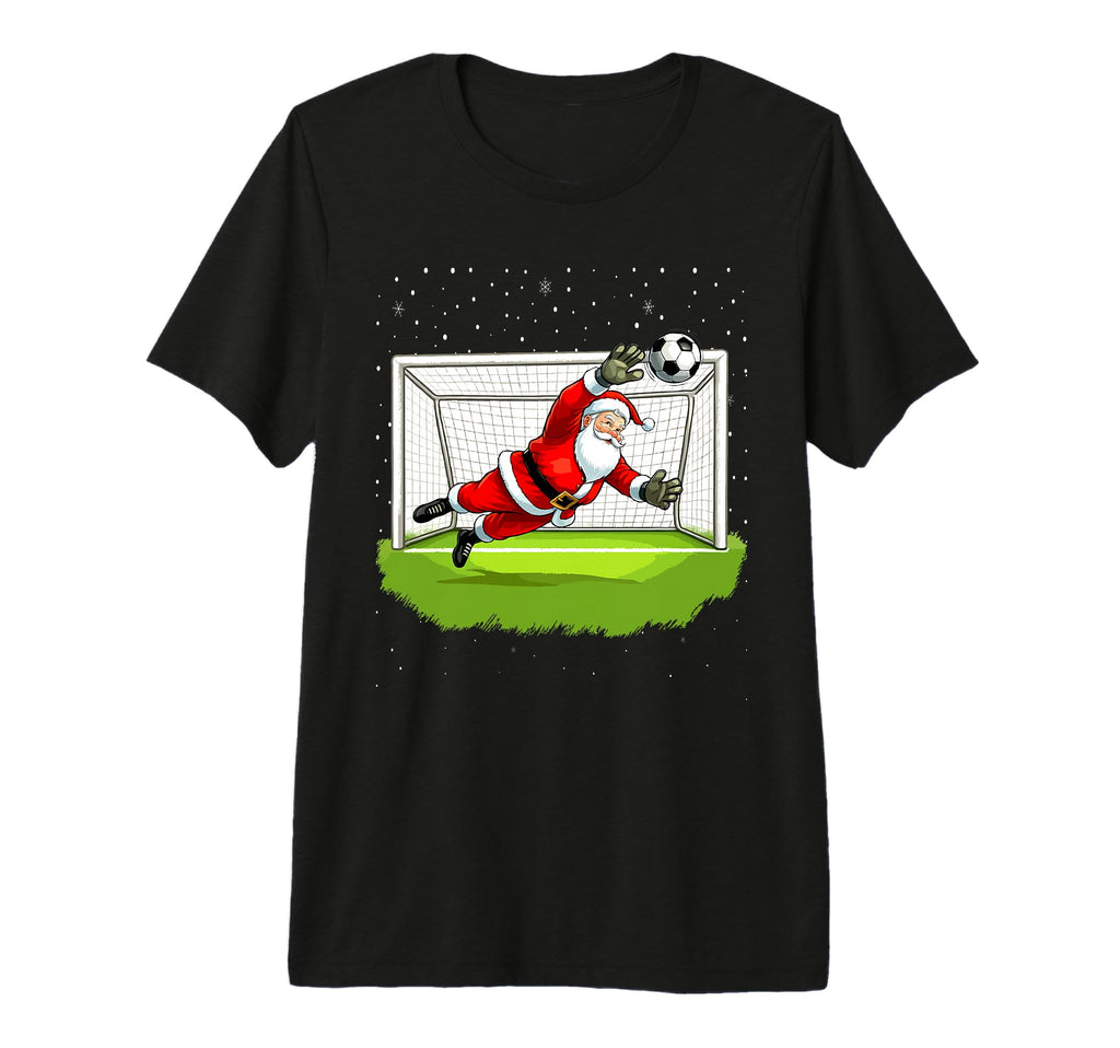 Santa Soccer Goalie Goalkeeper Tri T-Shirt - Streetwear Style Men Women