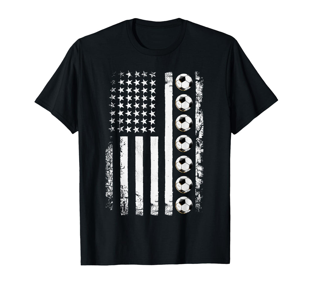American Flag Soccer Soccer T-Shirt - Casual Everyday Wear Men Women