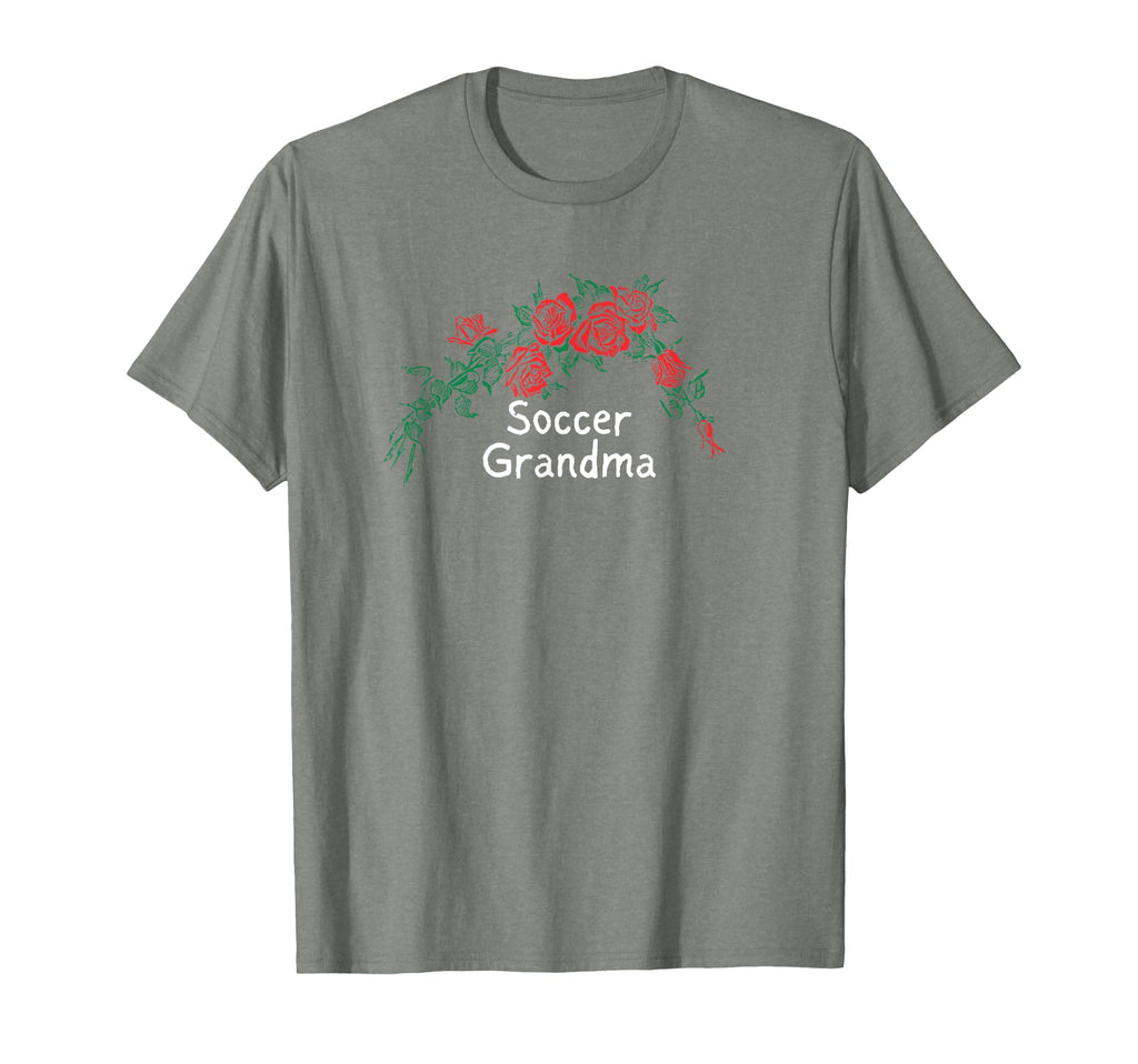 Flowers Red Soccer Grandma T-Shirt - Custom Art Print for Adults