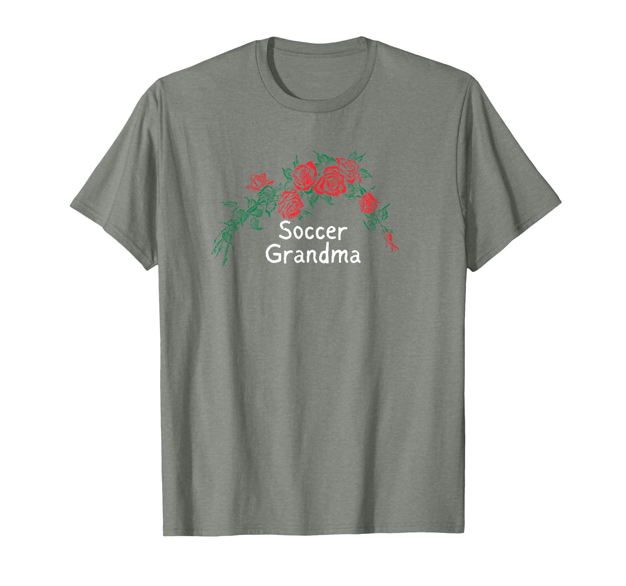 Flowers Red Soccer Grandma T-Shirt - Custom Art Print for Adults