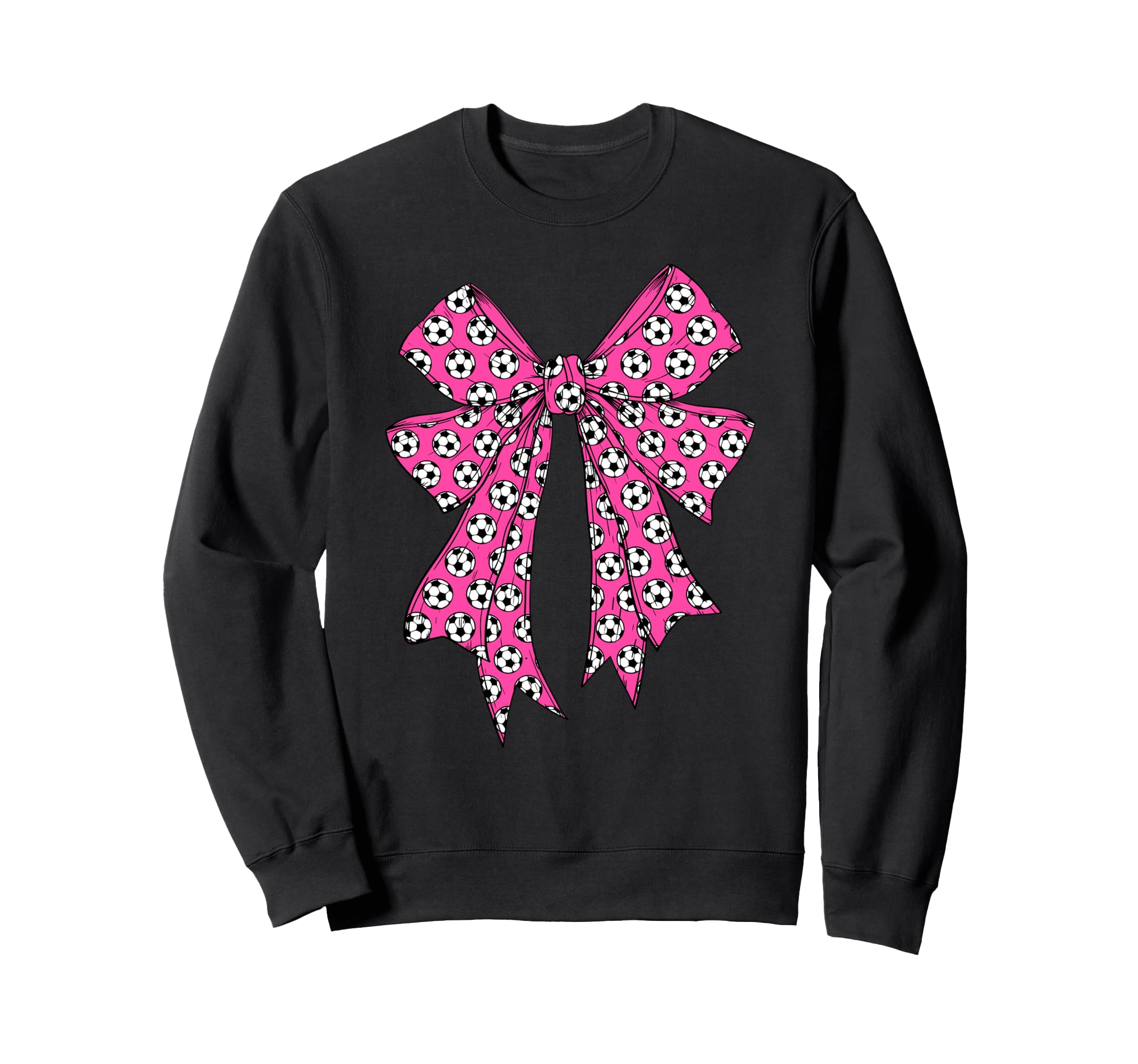 Soccer Ball Coquette Bow Soccer Sweatshirt - Casual Everyday Wear Unisex