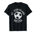 St John Island Soccer Distressed 90S T-Shirt - Aesthetic Graphic Unisex
