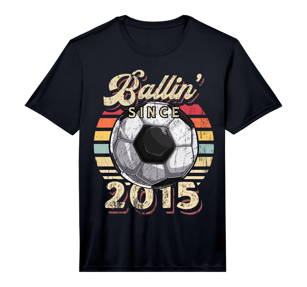 Ballin Since 2015 7Th Soccer Birthday T-Shirt - Trendy Graphic Men Women