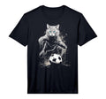 Cat Playing Soccer Performance T-Shirt - Graphic Print Men Women