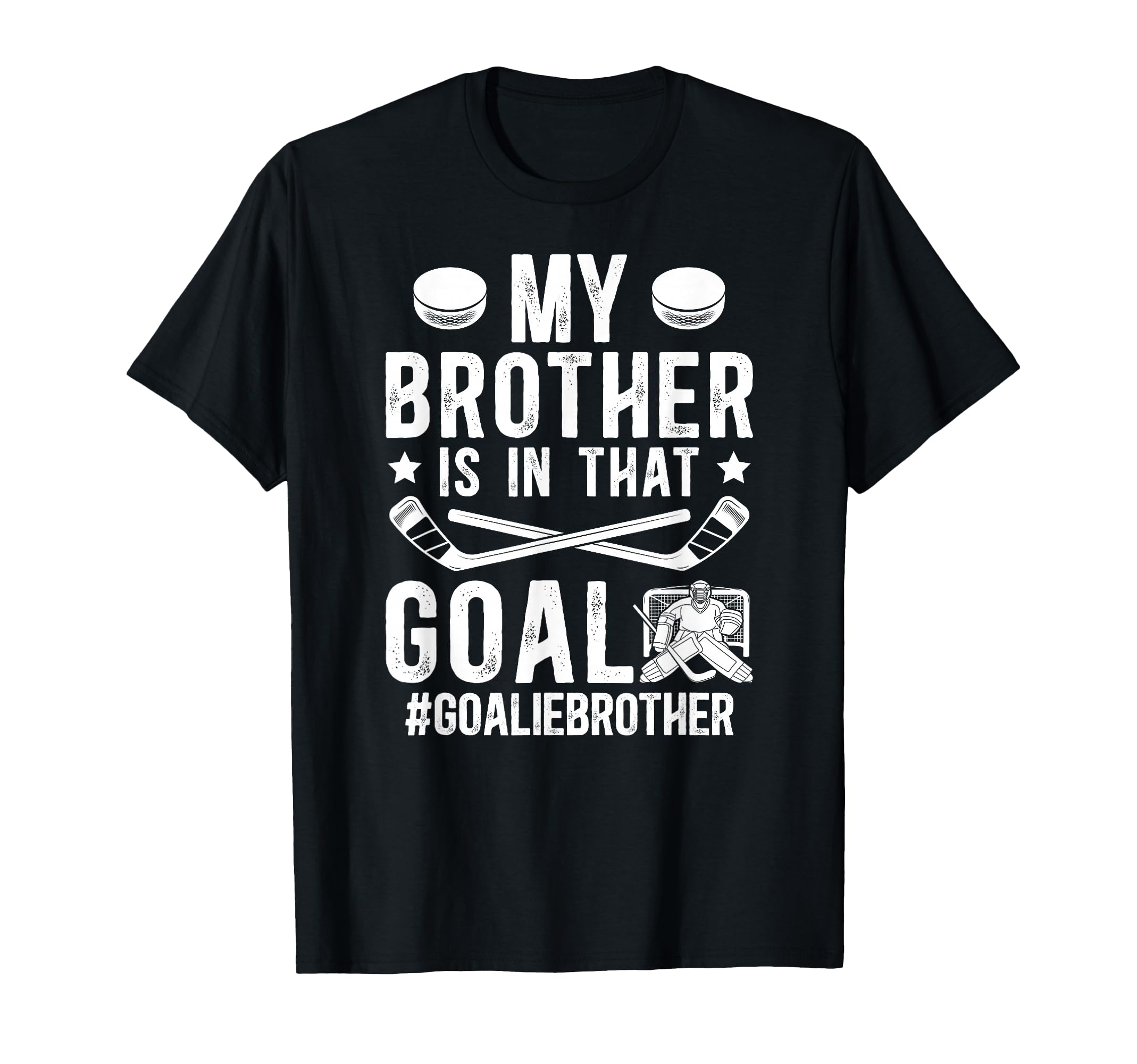 Proud Ice Hockey Goalie Brother T-Shirt - Minimalist Print Men Women