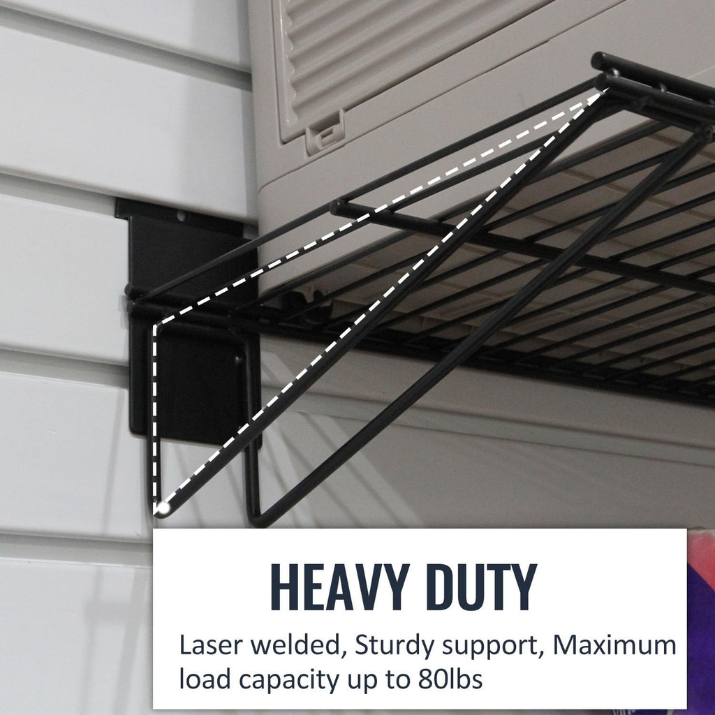 Slatwall Panel Garage Organizer PVC Slatwall Heavy Duty Wall Mounted Rack, Interlocking Slat Wall Panels for Tool Organization Peg Board(2 Pack Black)