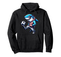 Shark Soccer Player Street Football Vibe Hoodie - Unique Graphic for Adults
