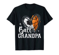 Ball Grandpa Soccer Basketball Heart T-Shirt - Unique Graphic Men Women
