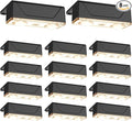 Derynome Solar Fence Outdoor Lights 12 Pack, 3 Color Modes IP45 Waterproof Solar Lights for Outside, Backyard, Railing, Step, Patio & Wall (3000K/4000K/6000K, 12 Pack)
