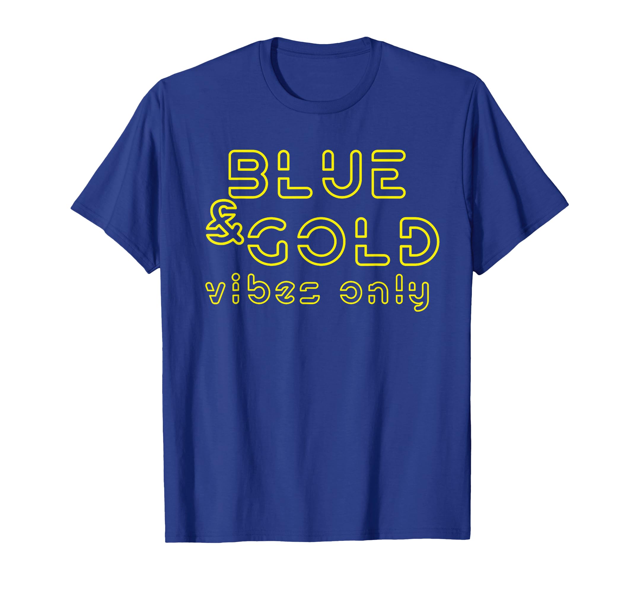 Blue And Gold Team Group Game Day T-Shirt - Unique Graphic for Adults