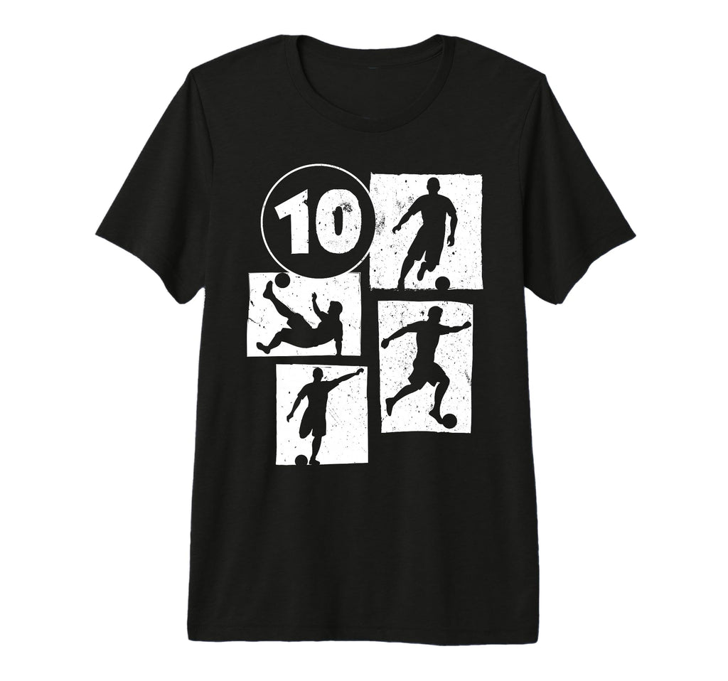10Th Birthday Soccer Player Football 10 T-Shirt - Aesthetic Graphic Unisex