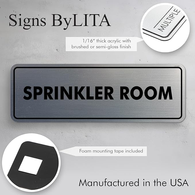 Signs ByLITA Standard Sprinkler Room Sign (Blue) - Small