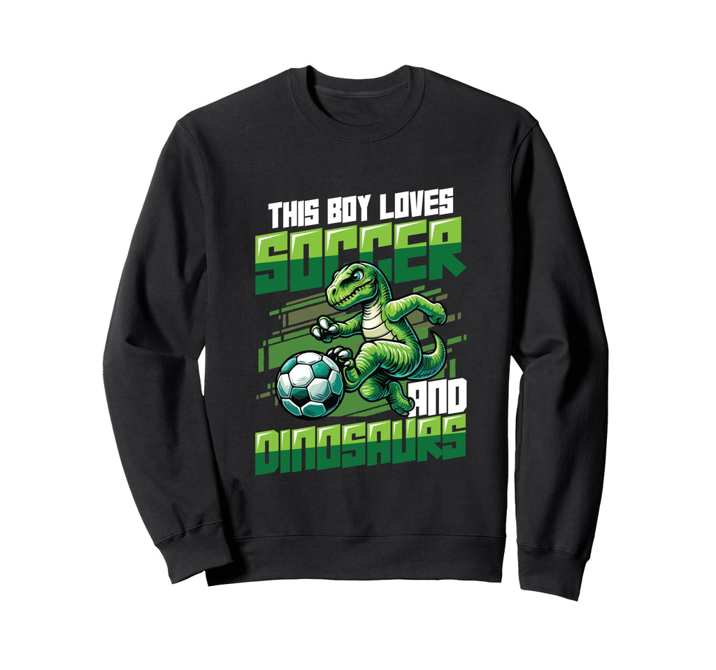 This Loves Soccer And Dinosaurs Sweatshirt - Minimalist Print Men Women