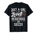 Just Who Loves Hedgehogs And Soccer Gift T-Shirt - Custom Art Print Unisex