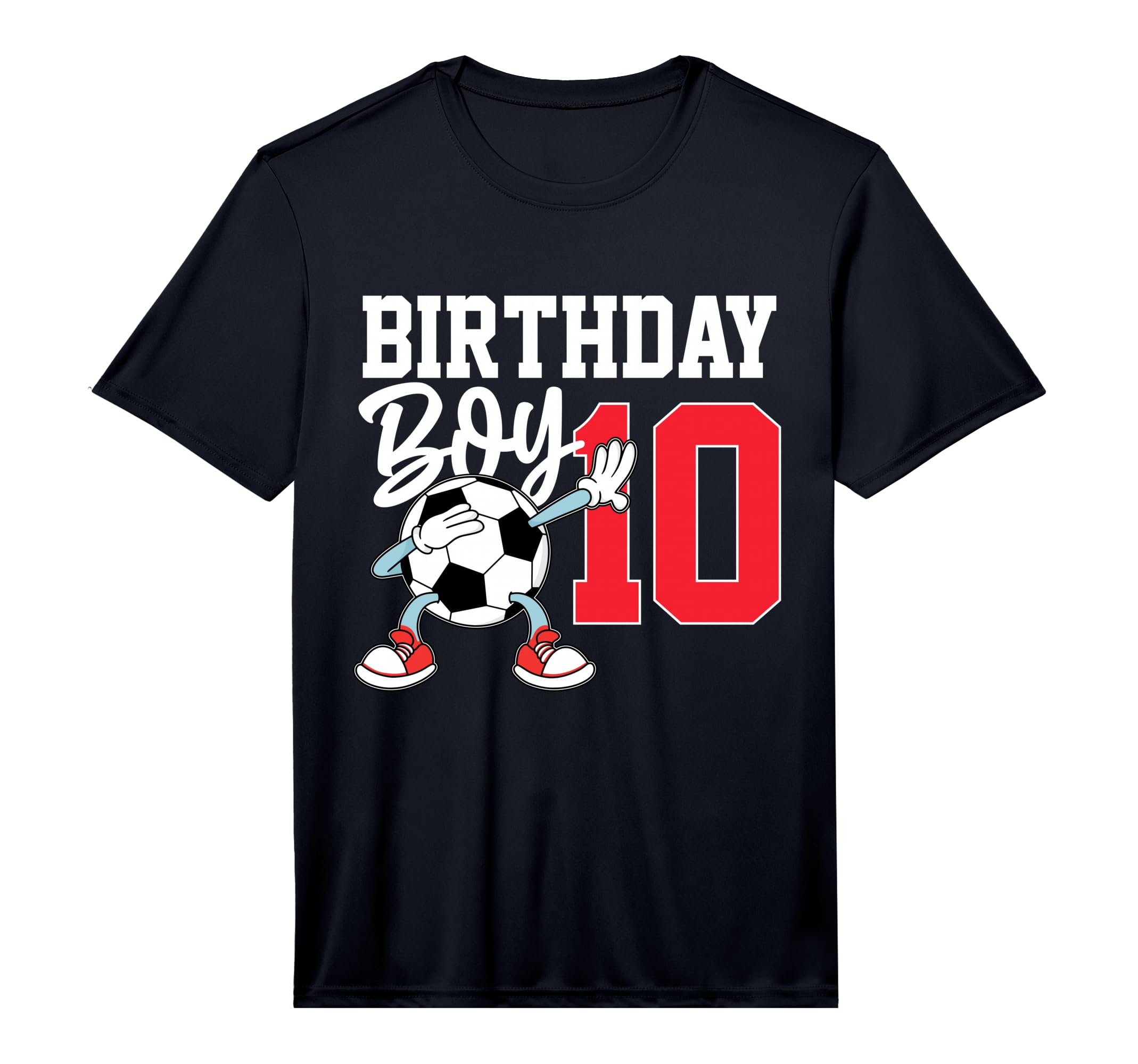 10Th Birthday Football Soccer Ten 10 Year T-Shirt - Graphic Print Unisex