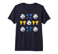 Soccer Balls Bows Soccer Player Blue T-Shirt - Custom Art Print Unisex